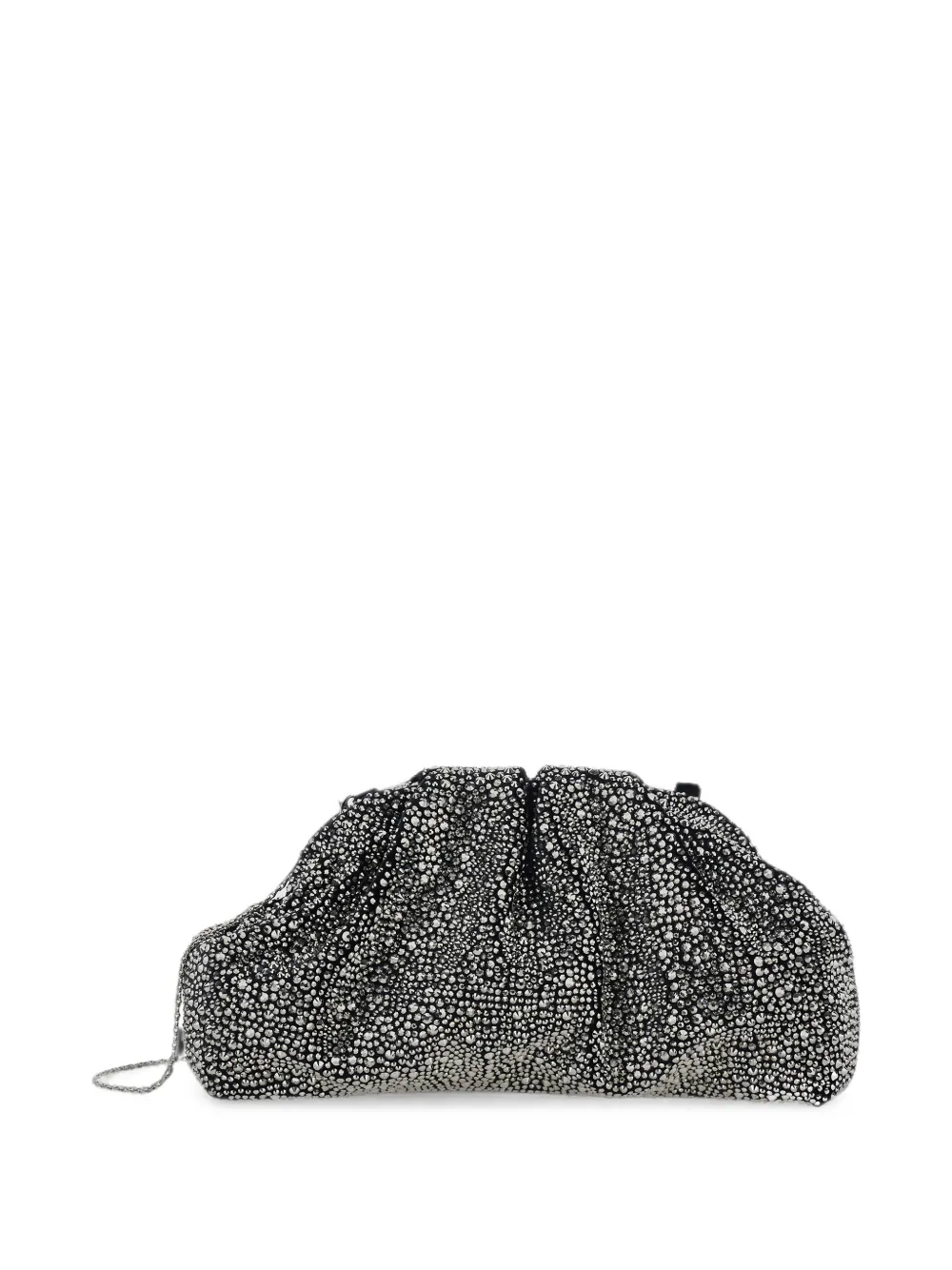 TWENTY FOURHAITCH Mirach clutch verfraaid met kristallen en ruches Zilver
