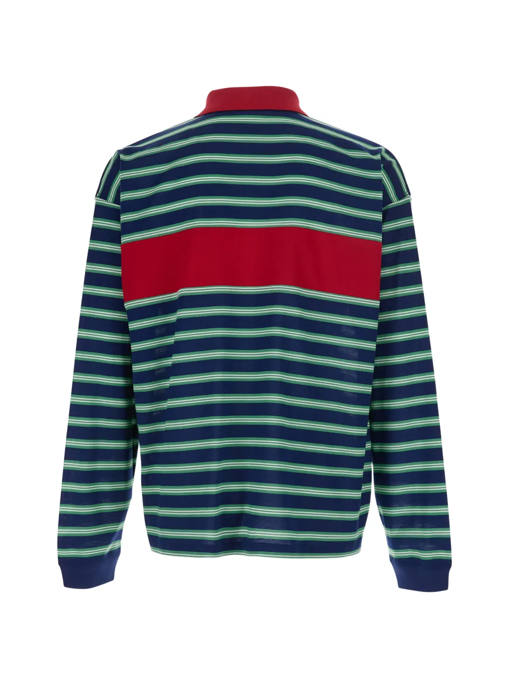 Versace Gestreept poloshirt met logo-detail en lange mouwen Blauw