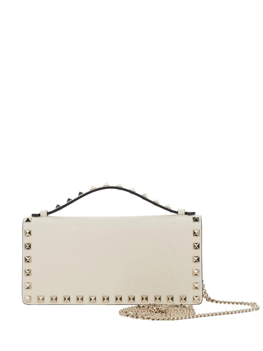 Valentino Garavani Rockstud leather cross body bag - Bianco