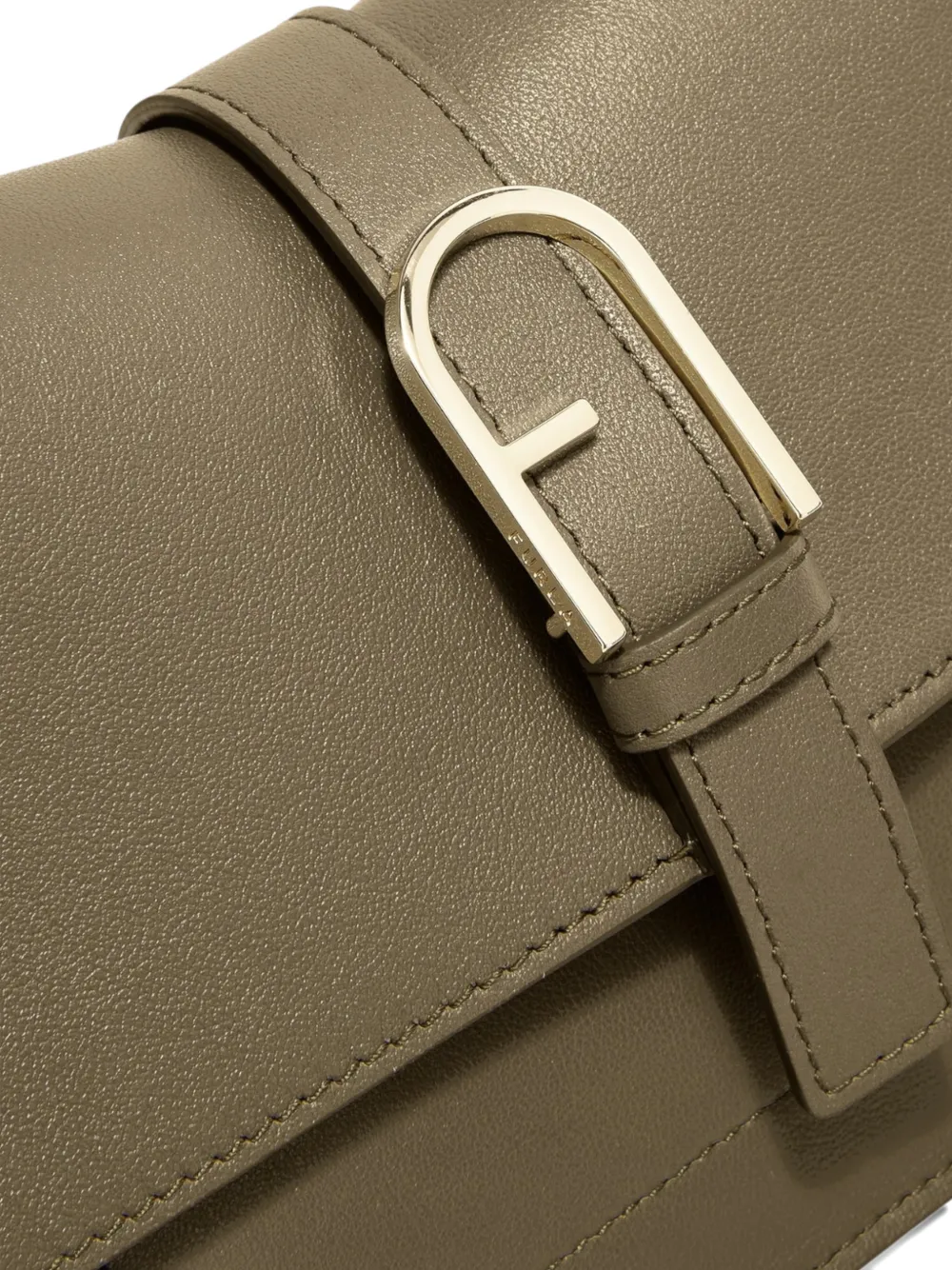 Furla Flow mini leren clutch Groen