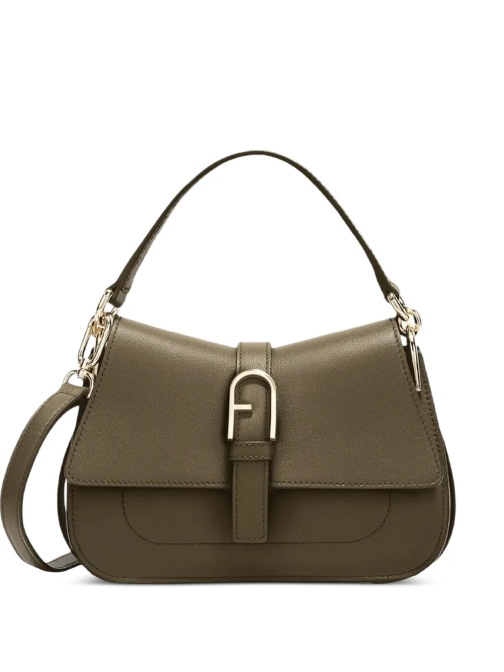 Furla Flow mini leren clutch Groen