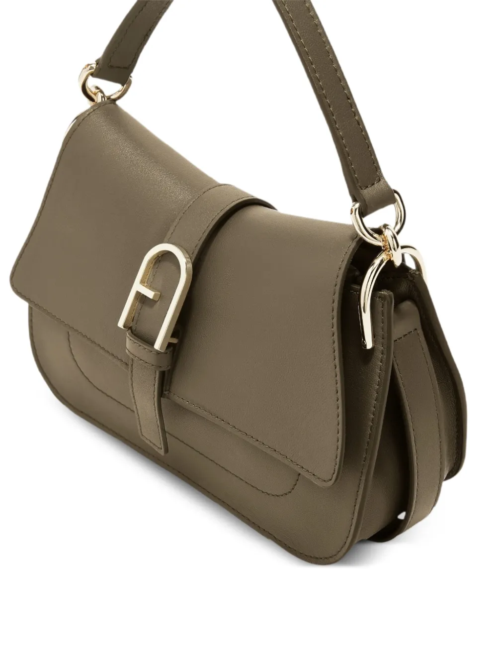 Furla Flow mini leren clutch Groen