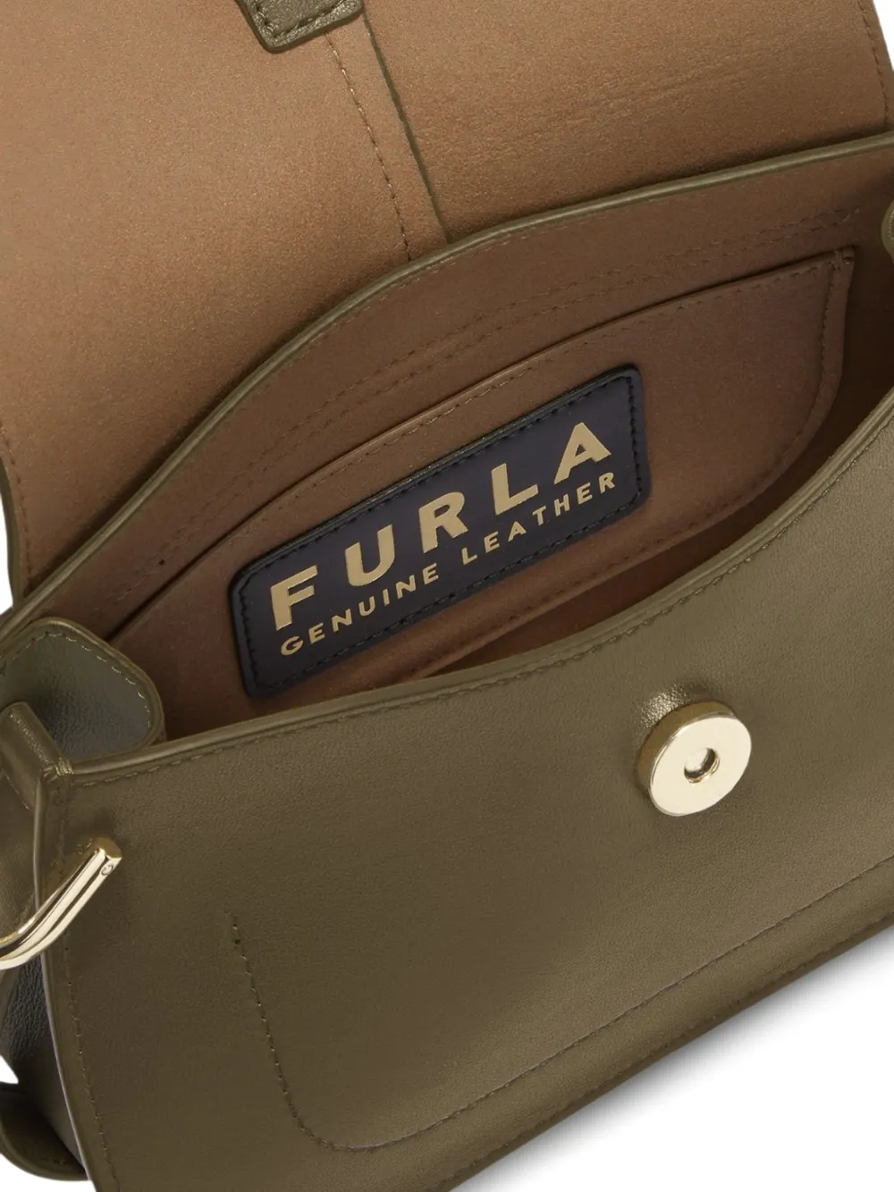 Furla Flow mini leren clutch Groen