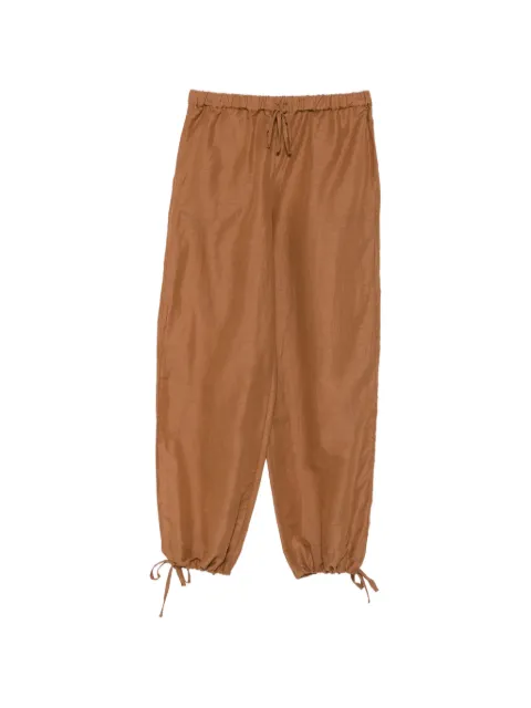 120% Lino drawstring-fastening palazzo pants
