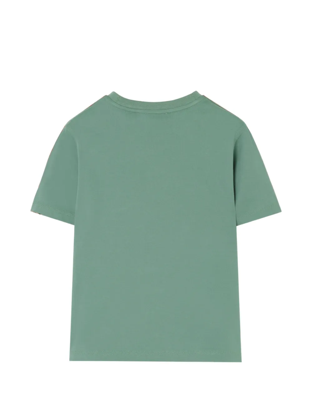 Burberry Kids Katoenen T-shirt met geruite afwerking Groen