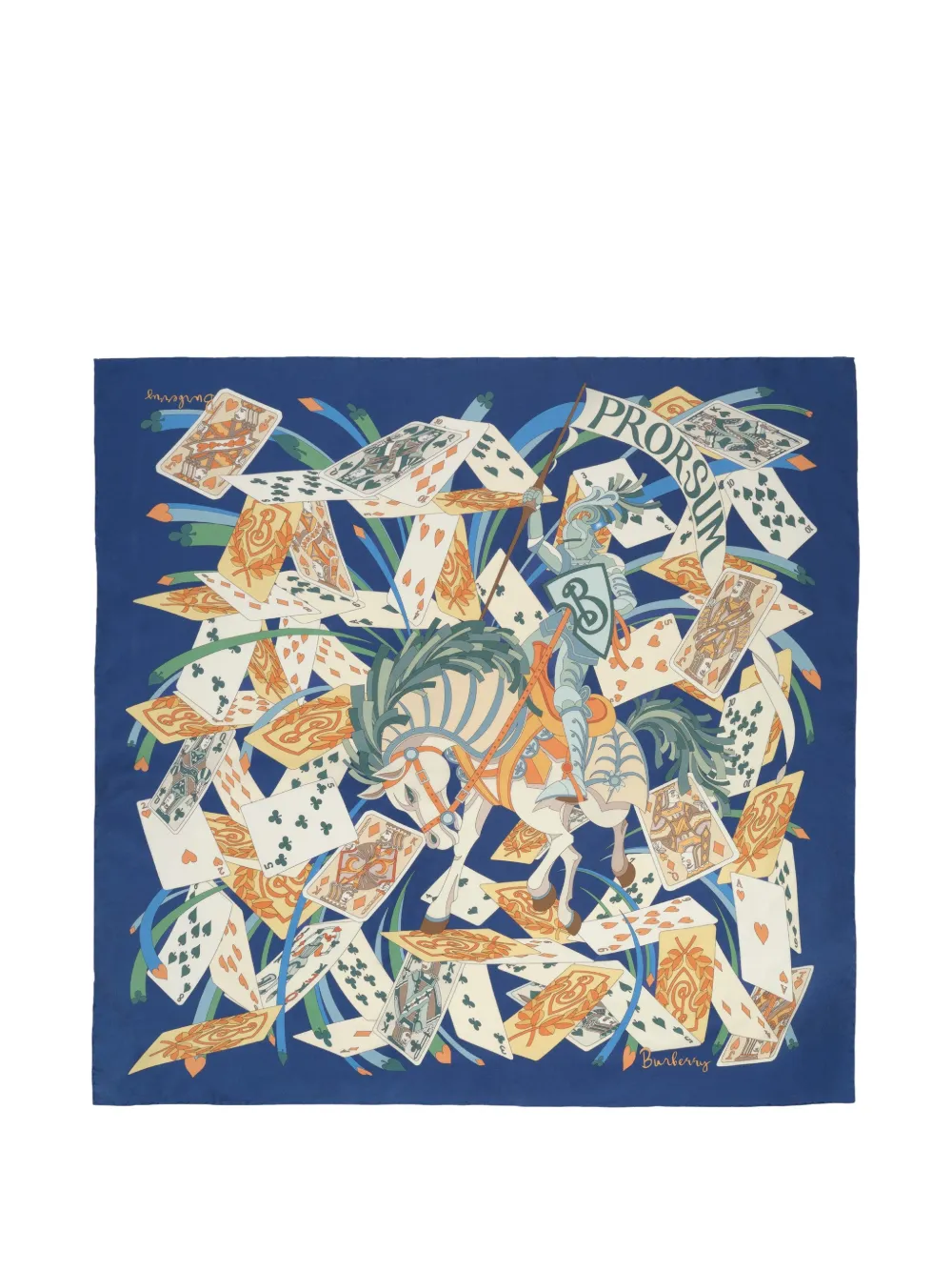 Burberry House of Cards silk scarf - Blue
