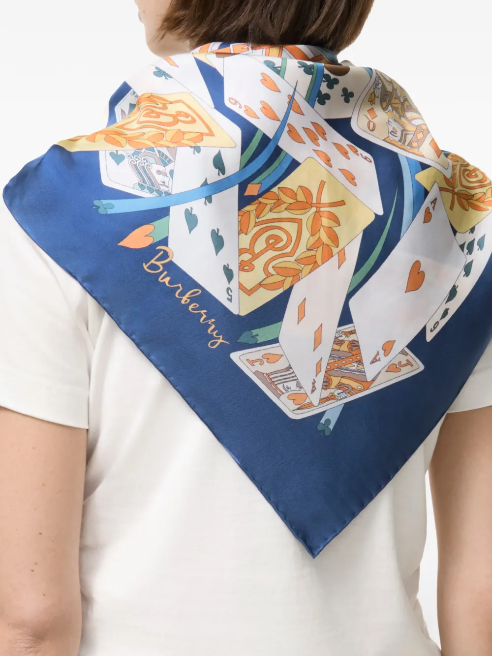 Burberry House of Cards zijden sjaal Blauw