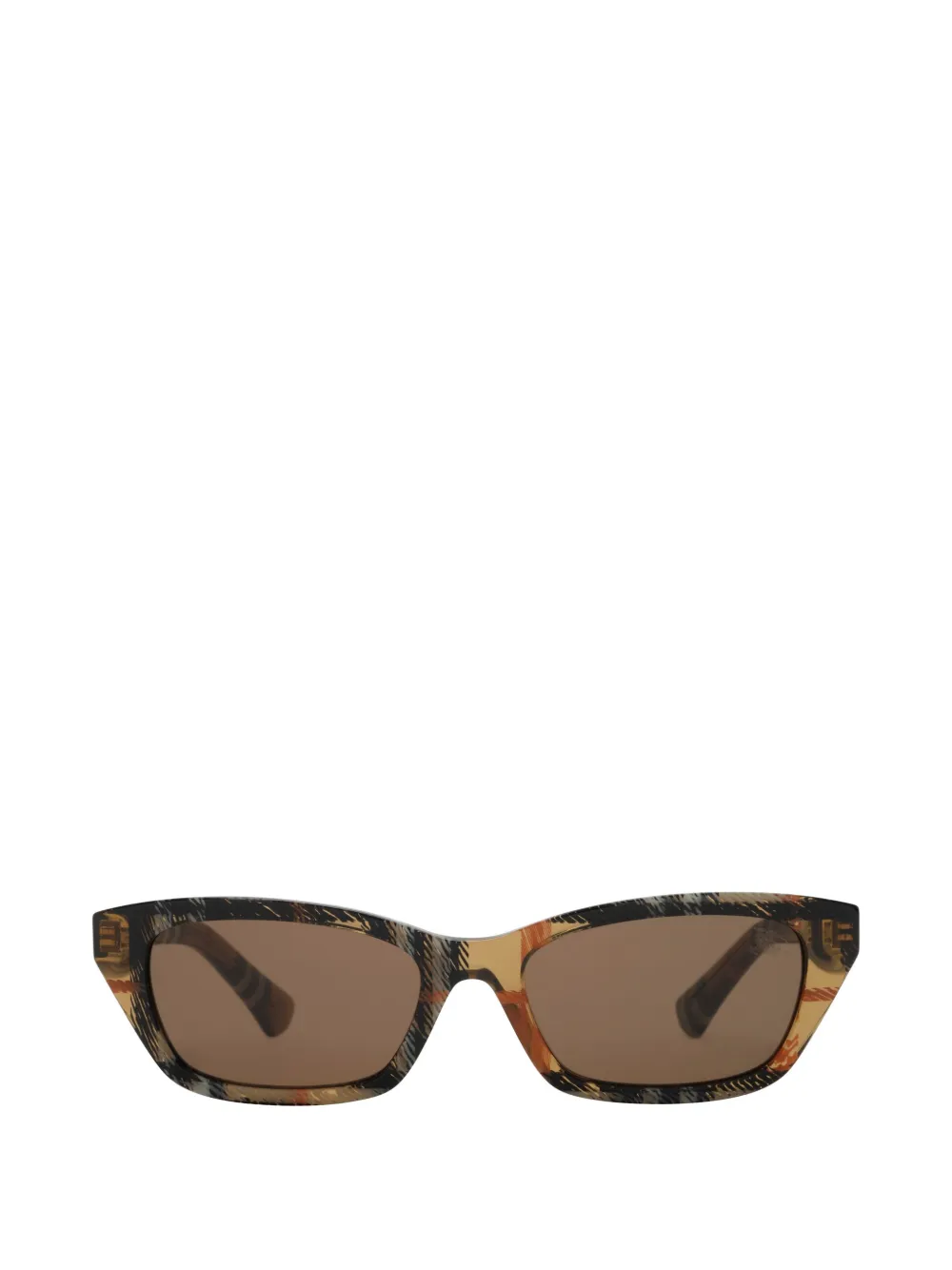 Burberry gradient-Check rectangular sunglasses - Braun