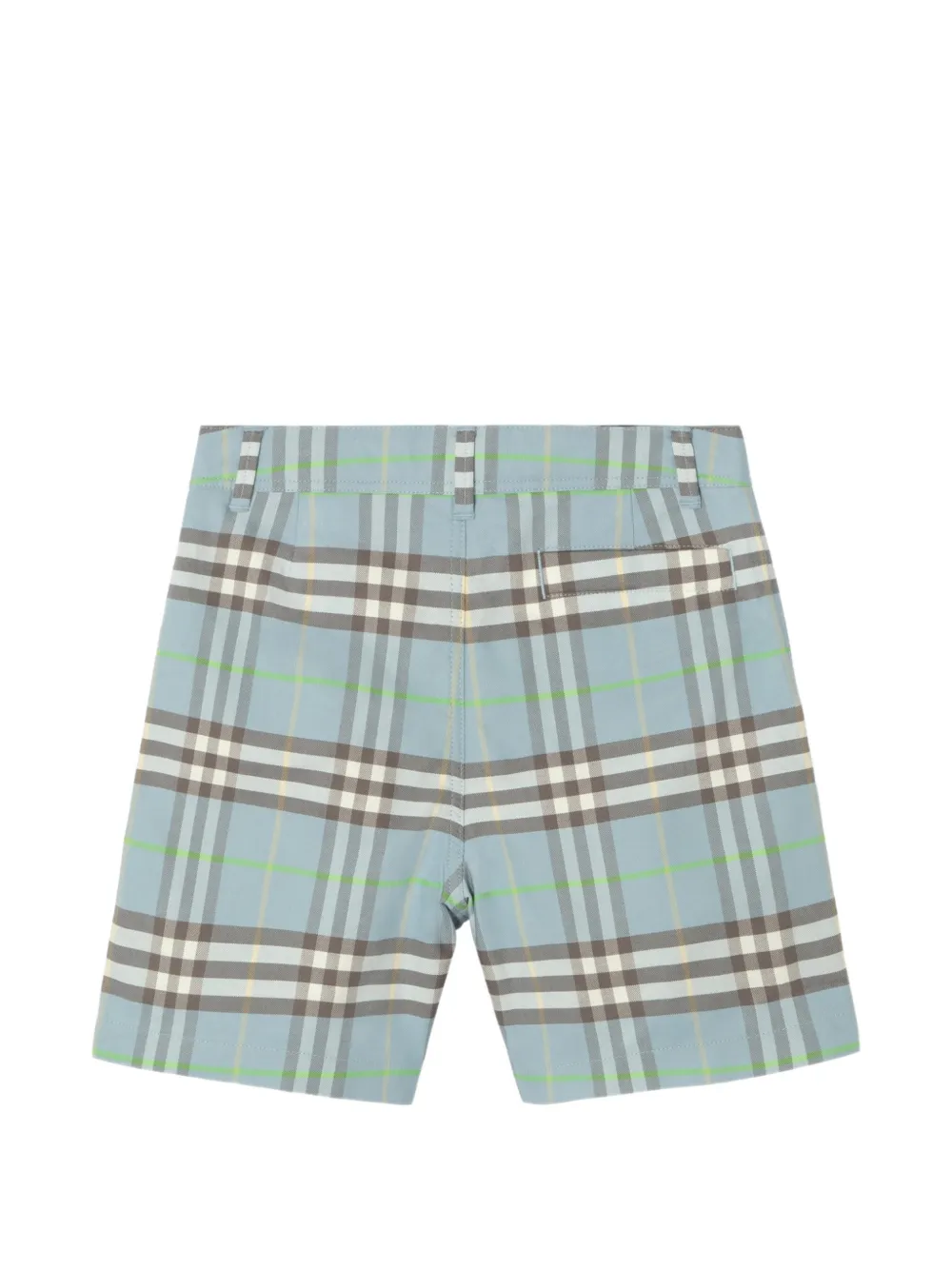 Burberry Kids Geruite katoenen shorts Blauw