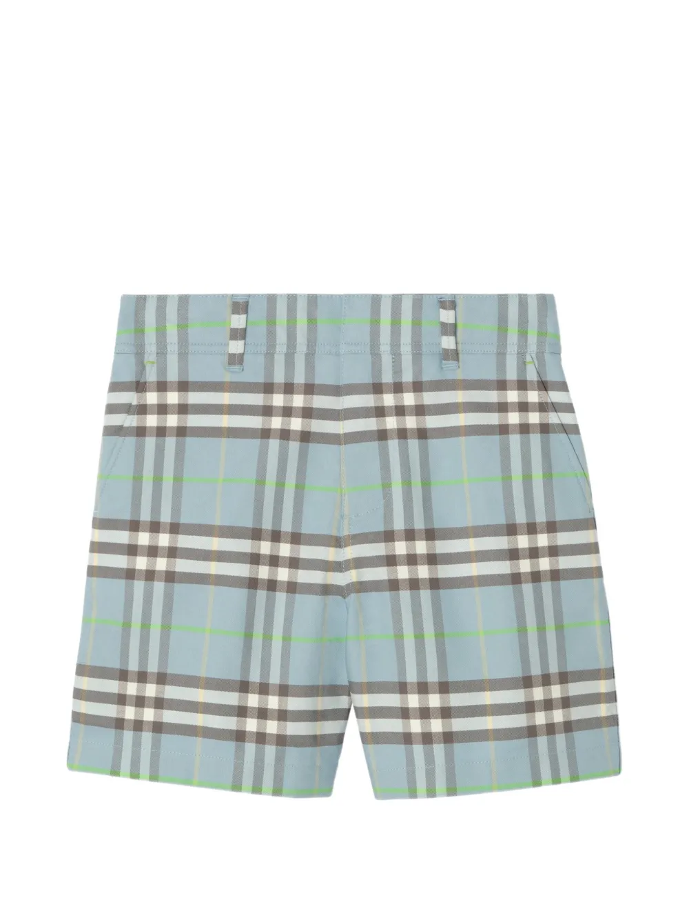 Burberry Kids Check cotton shorts - Blu