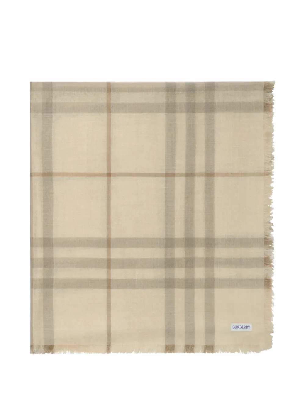 Burberry wide reversible Check wool silk scarf - Neutrals