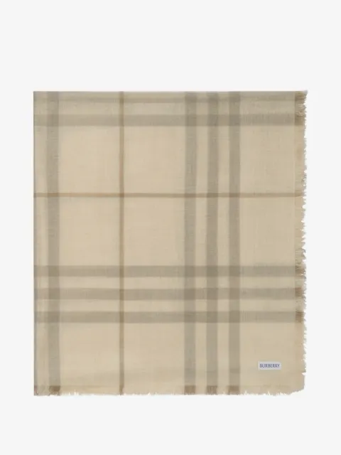 Burberry wide reversible Check wool silk scarf
