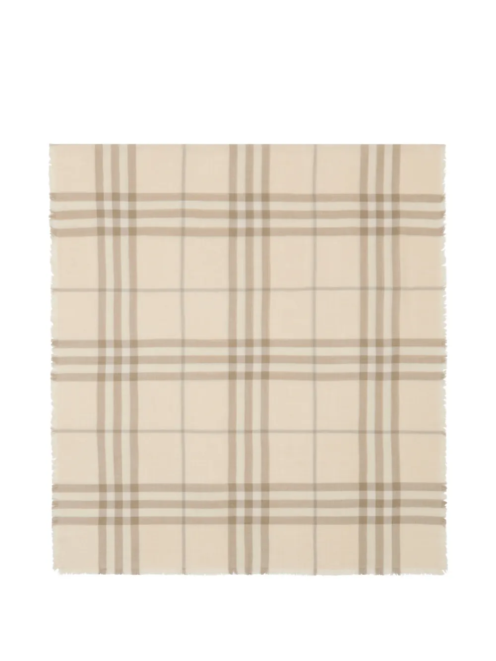 Burberry Omkeerbare wollen zijden sjaal met ruit Beige