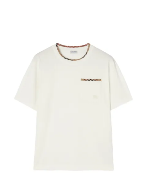 Burberry Check-trim cotton T-shirt