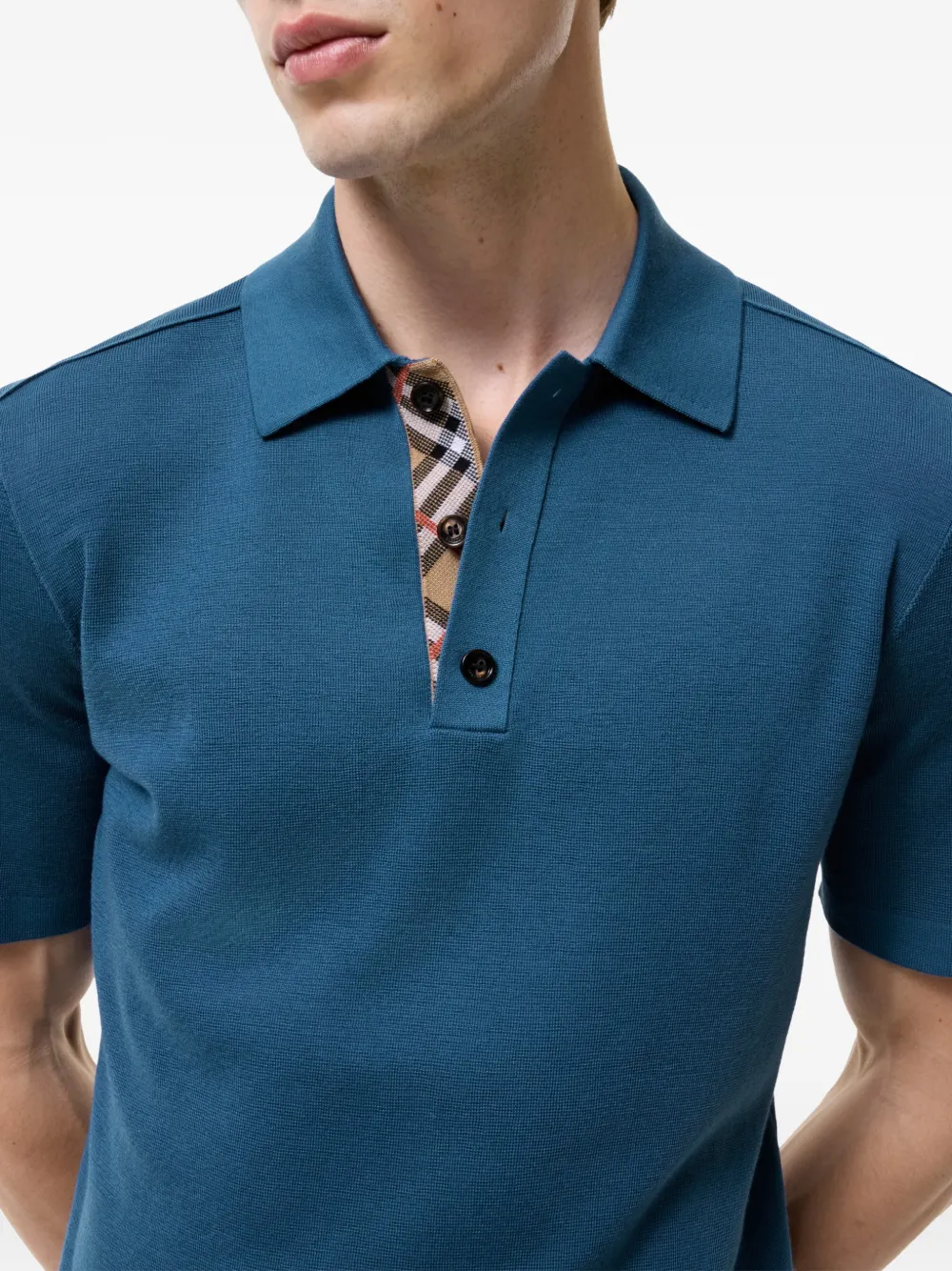 Burberry Wollen poloshirt Blauw
