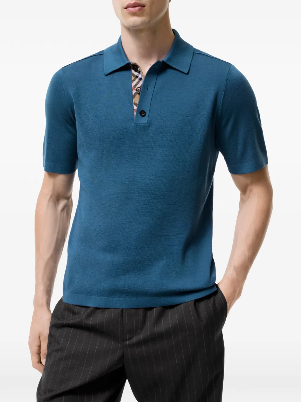 Burberry Wollen poloshirt Blauw