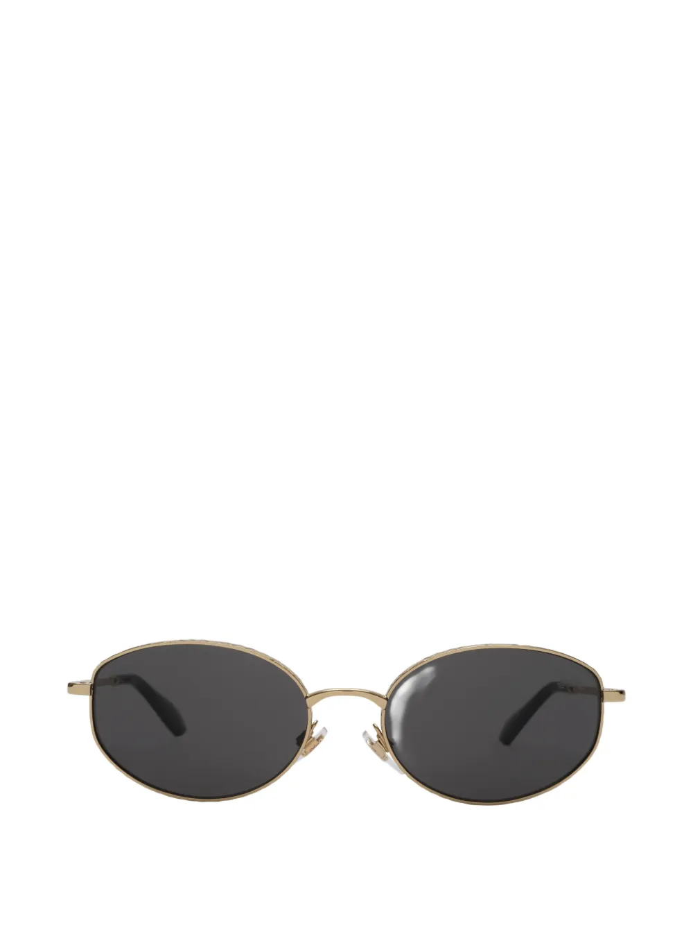 Burberry metal Check Oval Sunglasses - Gold