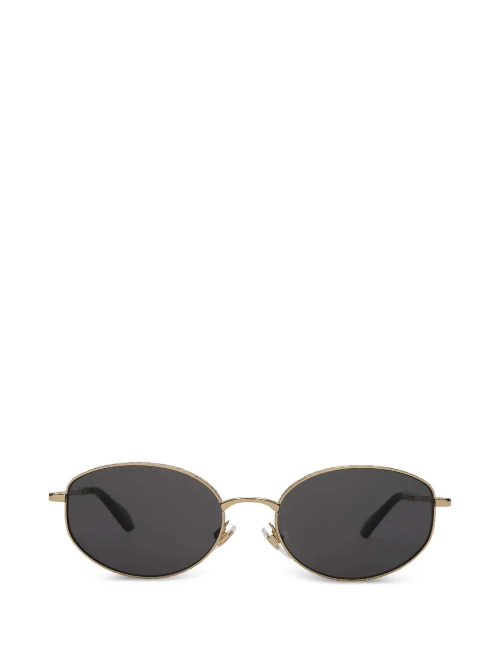 Burberry metal Check Oval Sunglasses - Gold