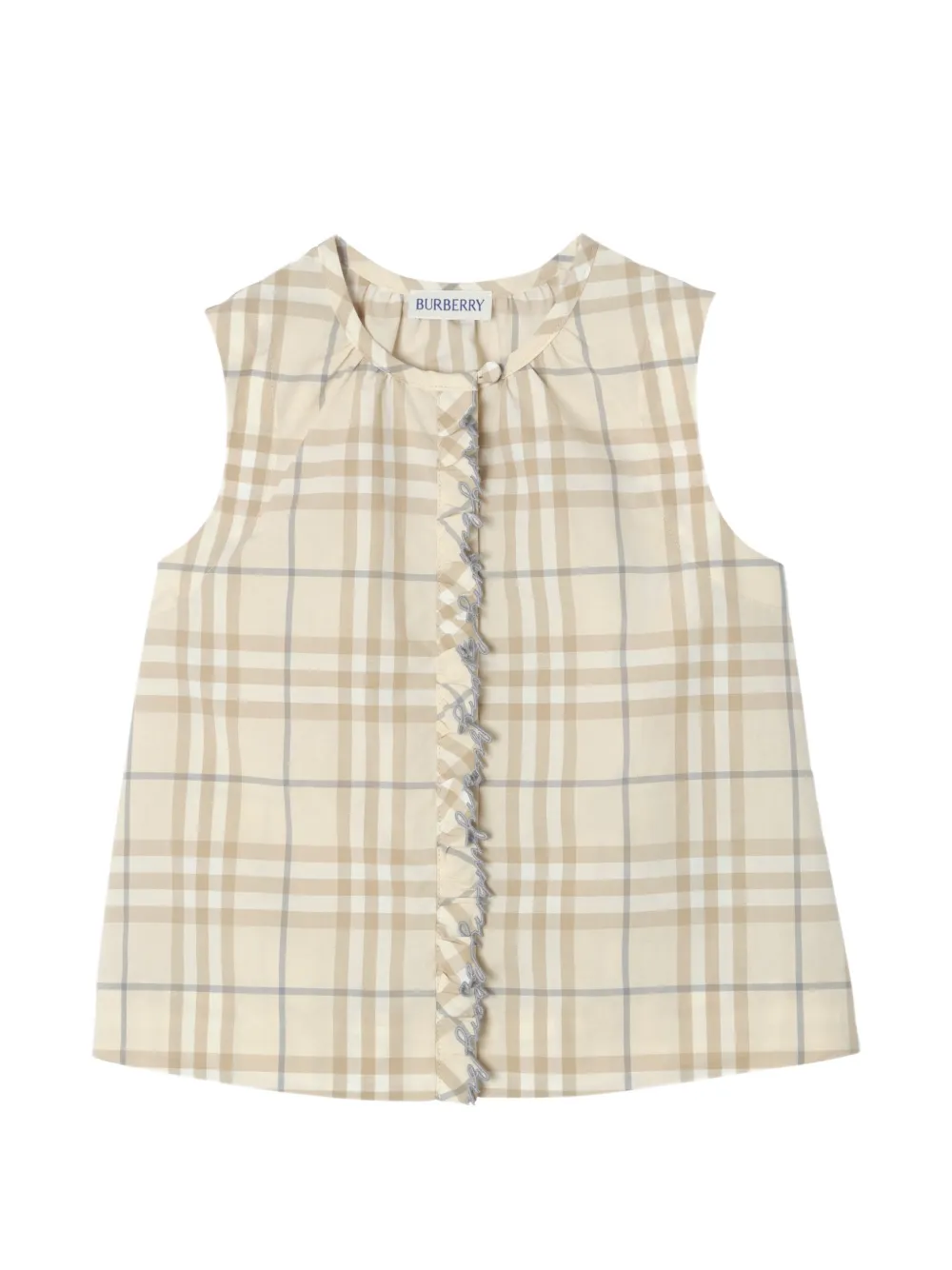 Burberry Kids Check cotton top - Nude