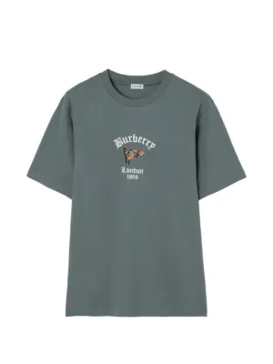Burberry Check-trim Jersey T-shirt | Grey | FARFETCH JO