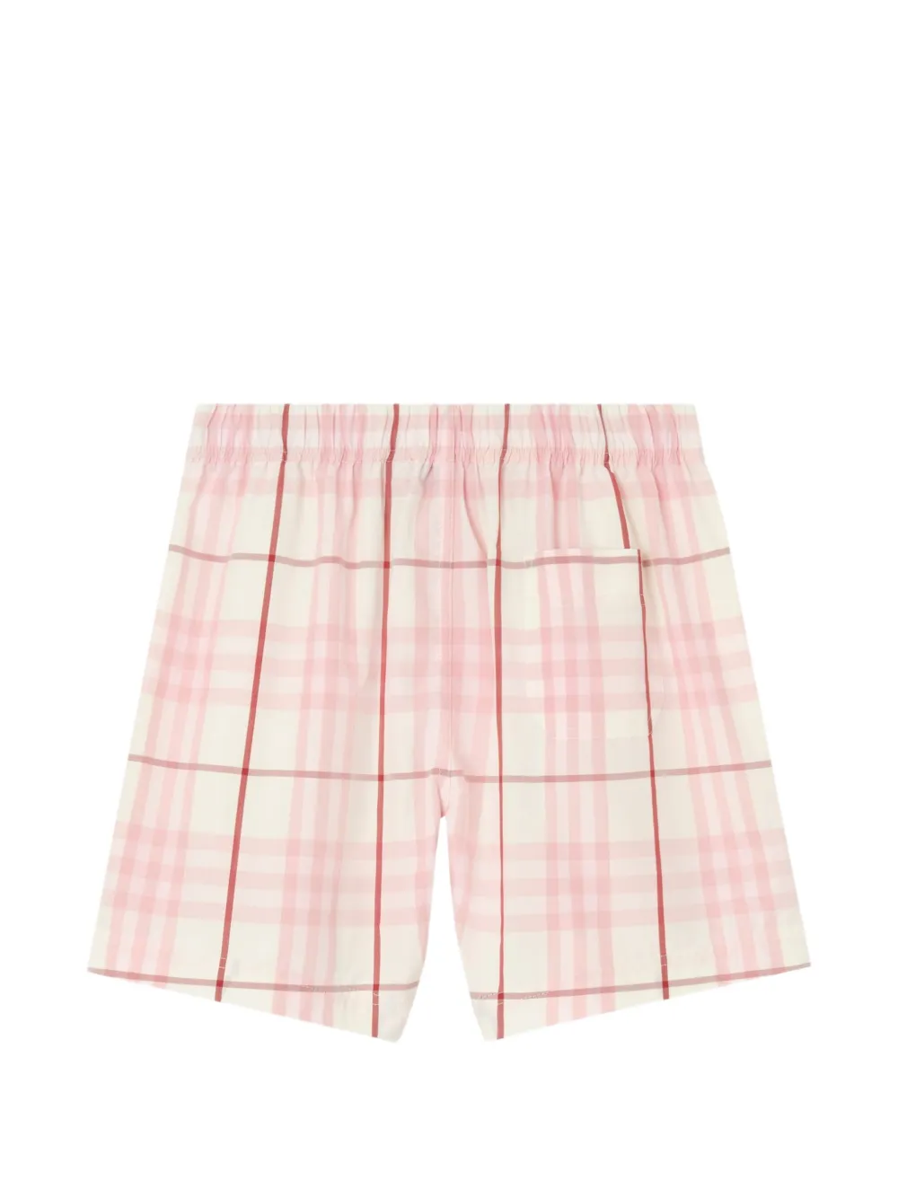 Burberry Kids Geruite katoenen shorts Roze