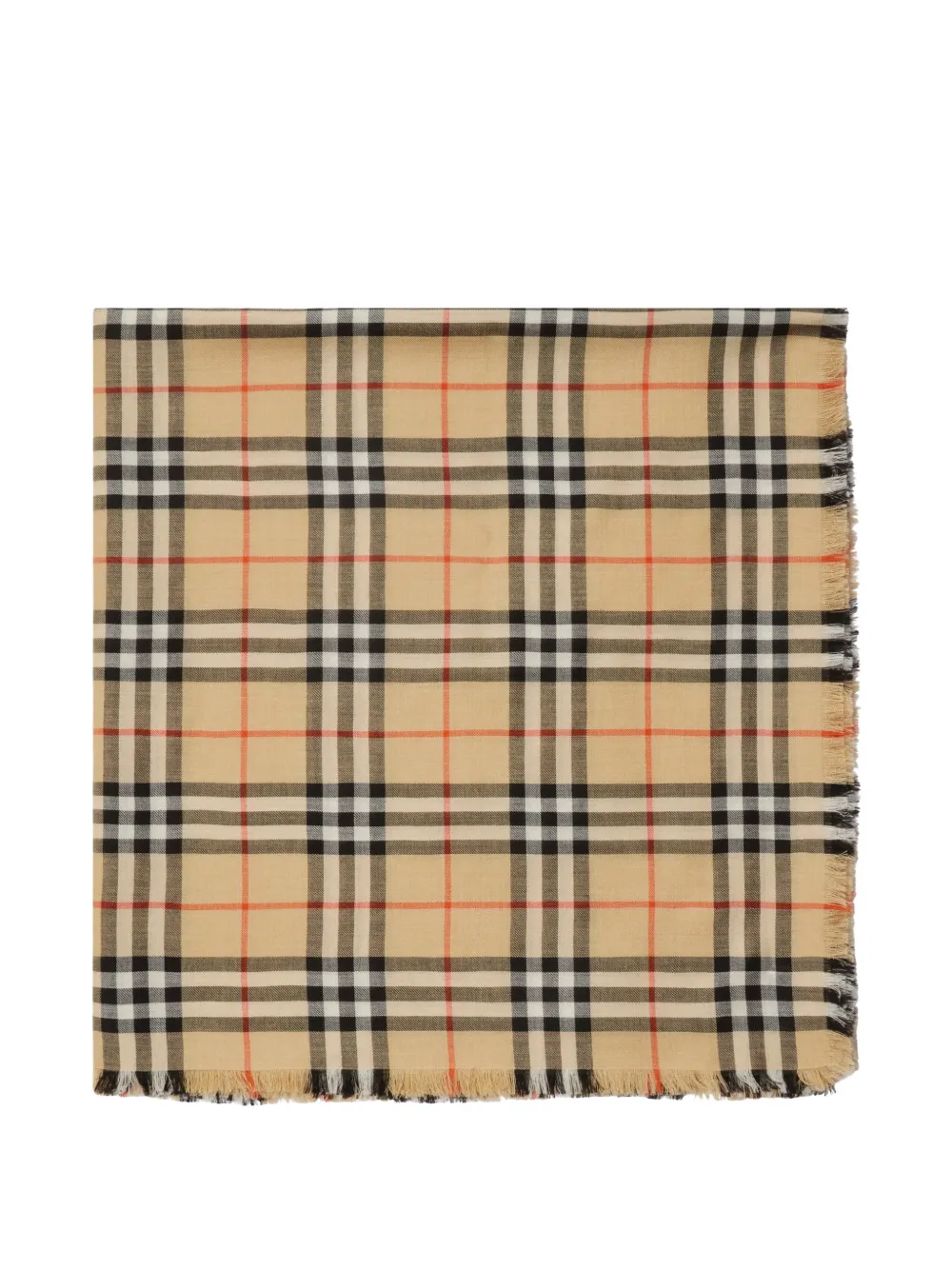 Burberry Geruite kasjmier zijden sjaal Beige
