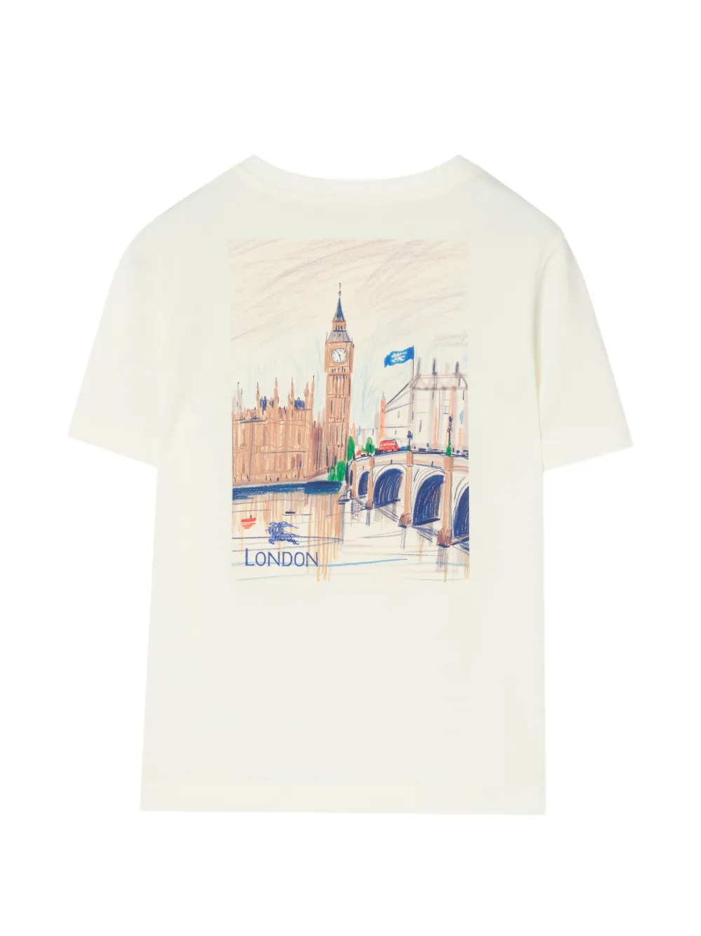 Burberry Kids Thomas Bear T-shirt met Londen-print Wit