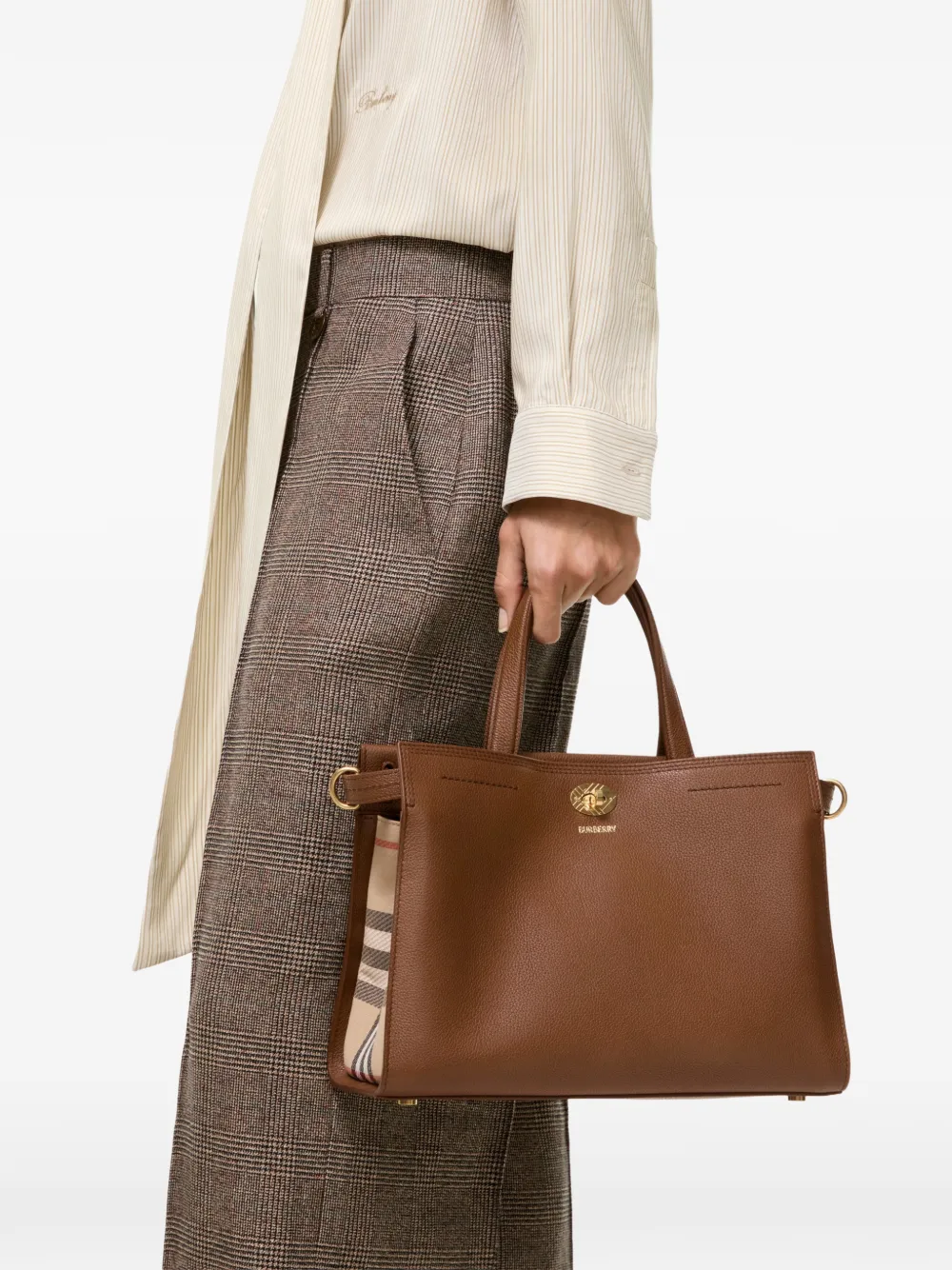 Burberry Kleine Cotswolds Check tote Bruin