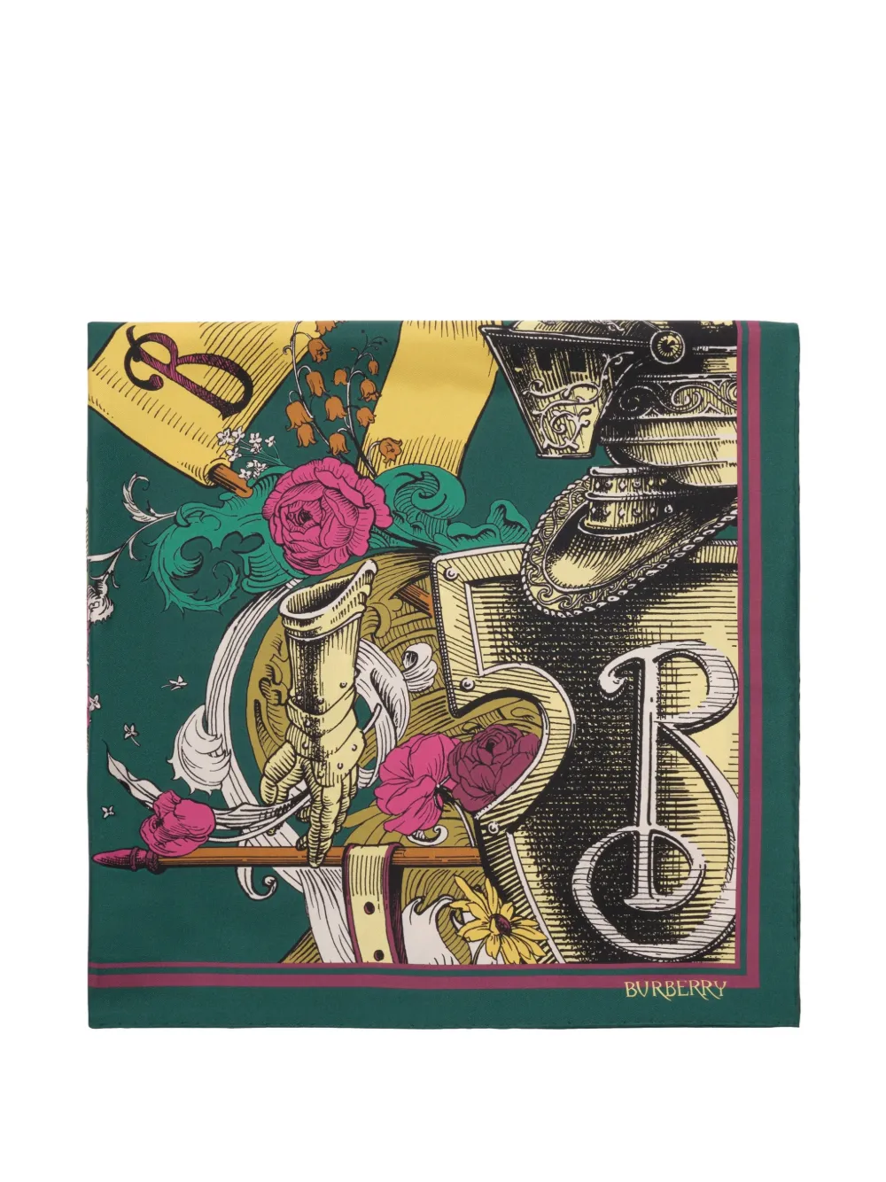 Burberry Knight zijden sjaal Groen
