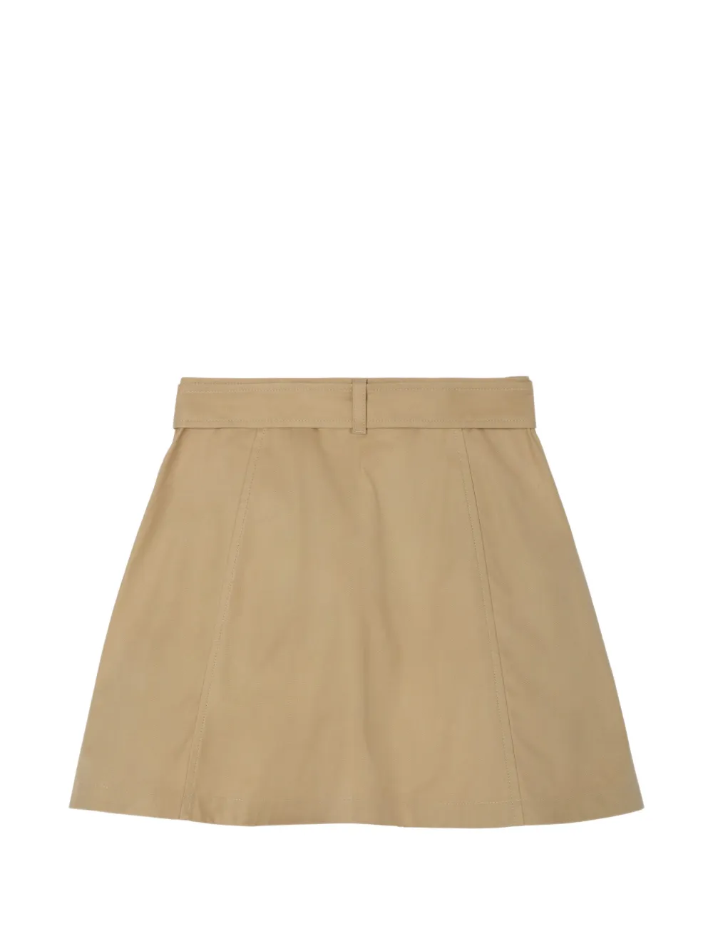 Burberry Kids Rok met dubbele rij knopen en ceintuur Beige