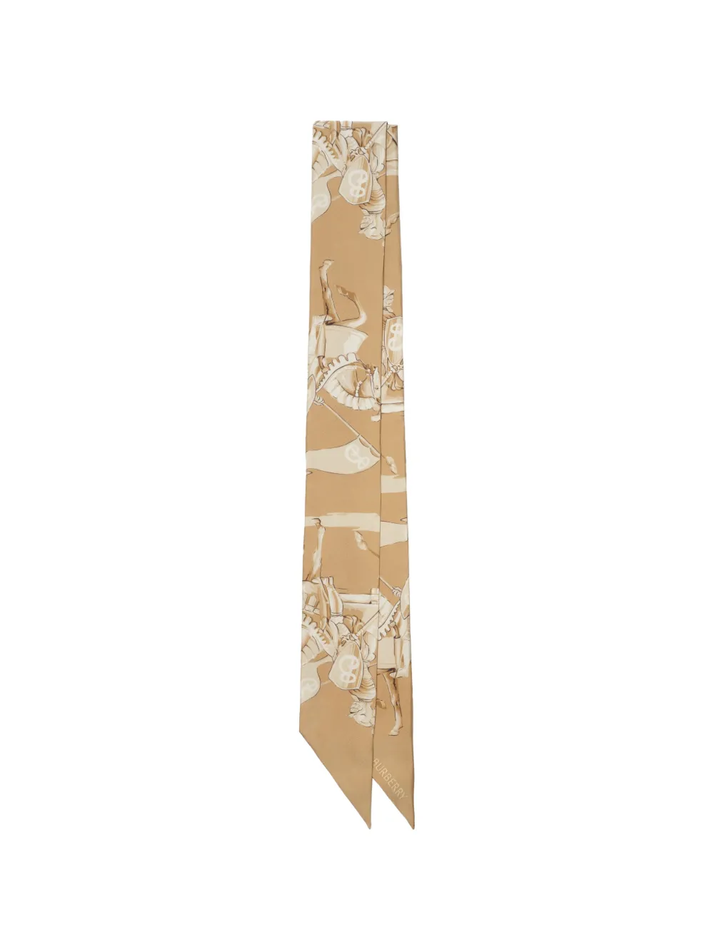 Burberry skinny Archive Knight silk scarf - Toni neutri