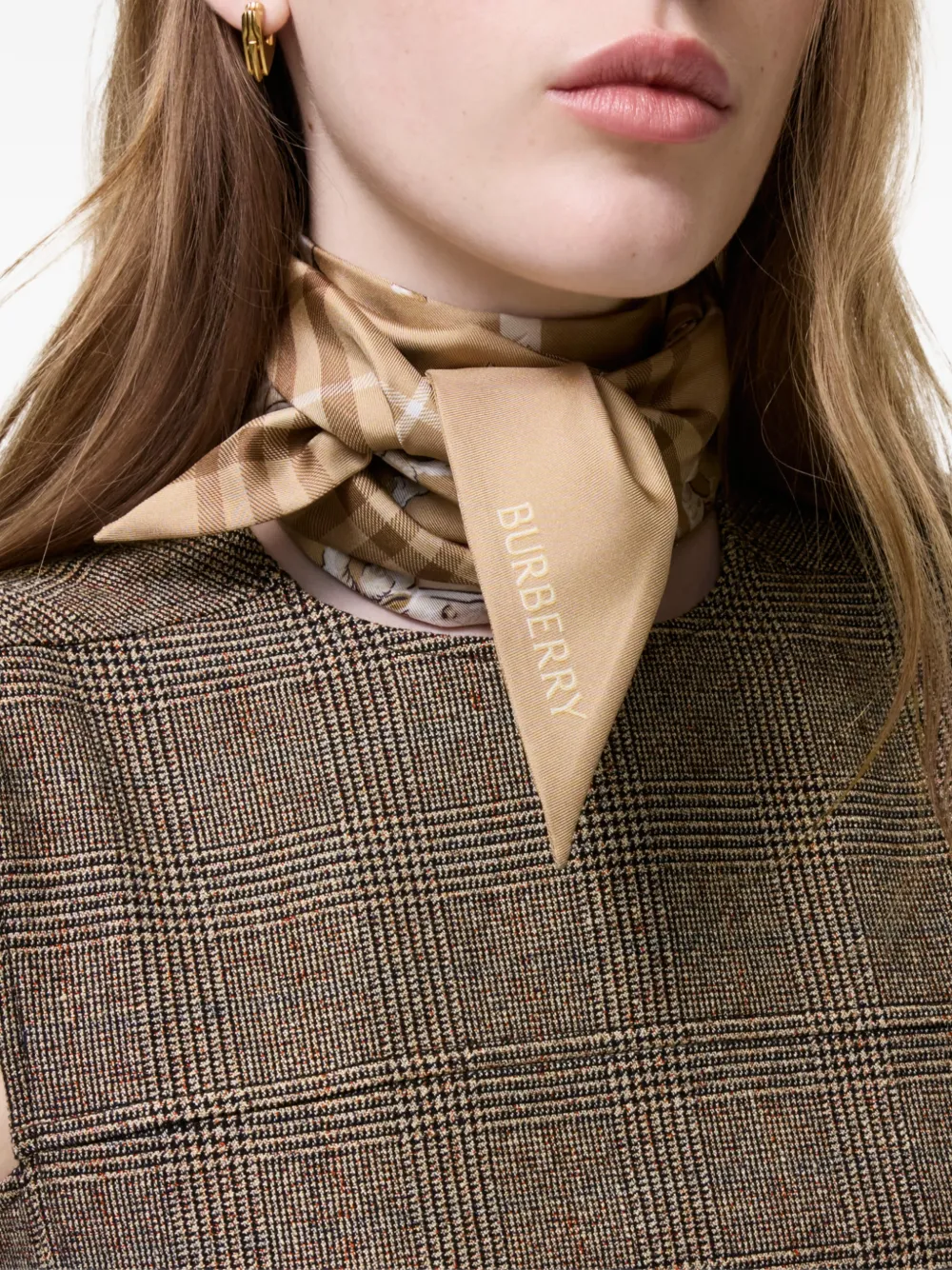 Burberry Archive Knight zijden sjaal Beige