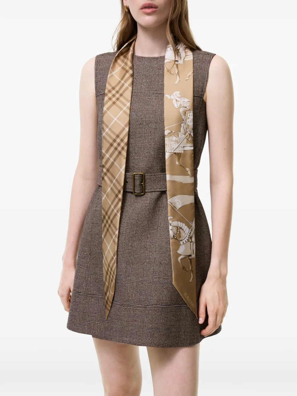 Burberry Archive Knight zijden sjaal Beige