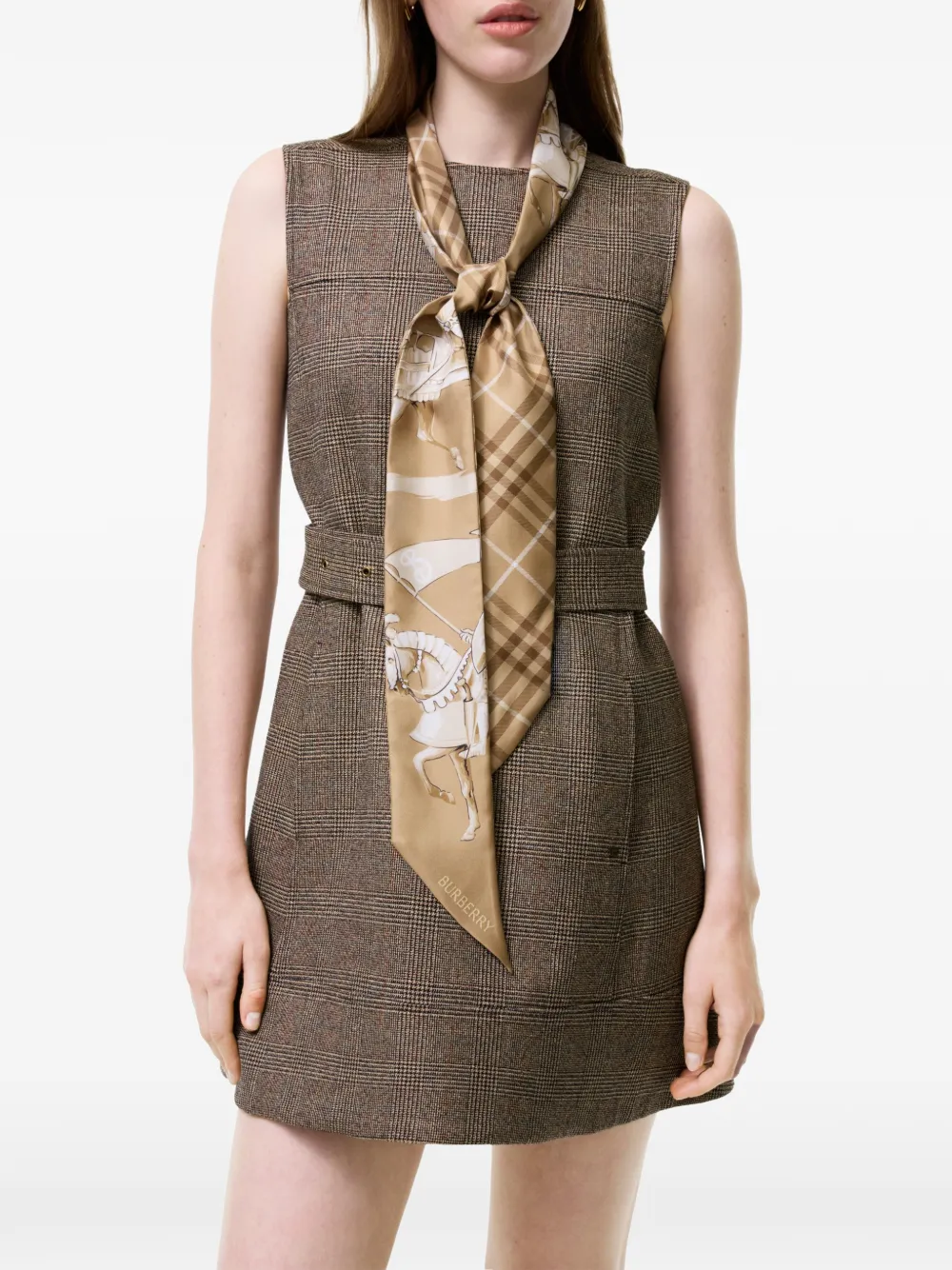 Burberry Archive Knight zijden sjaal Beige