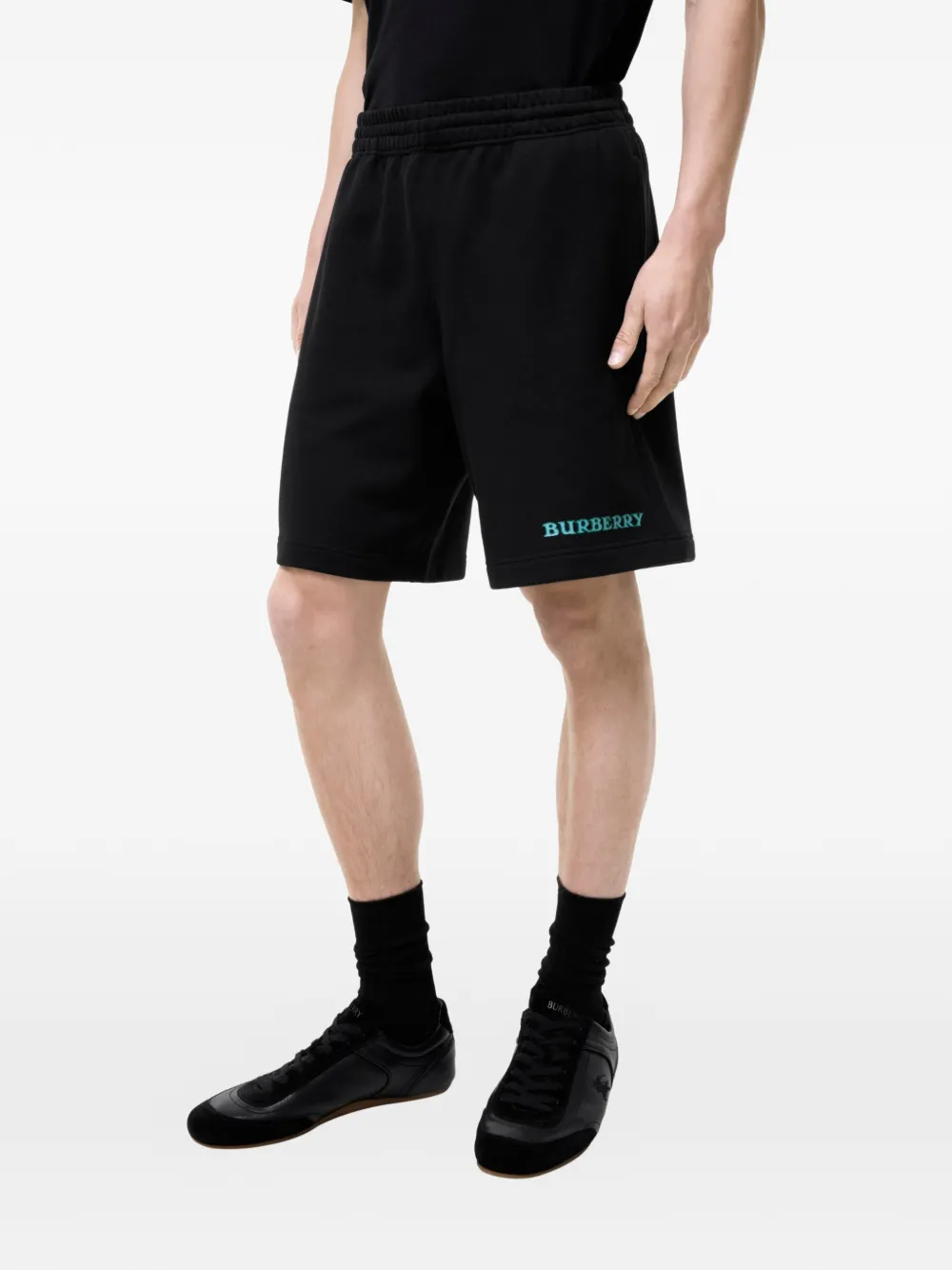 Burberry Shorts met logo Zwart
