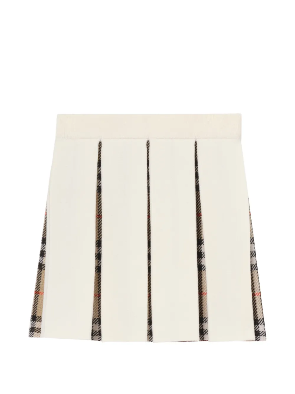 Burberry Kids pleated Check wool blend skirt - Toni neutri