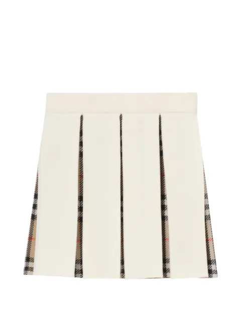 Burberry Kids check-panel pleated skirt