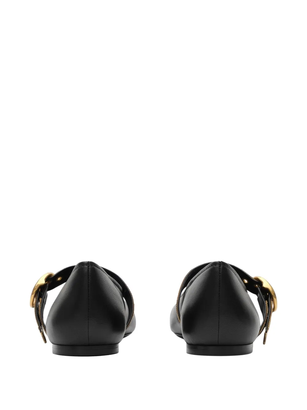 Burberry Check-strap leather Robin ballerinas Zwart