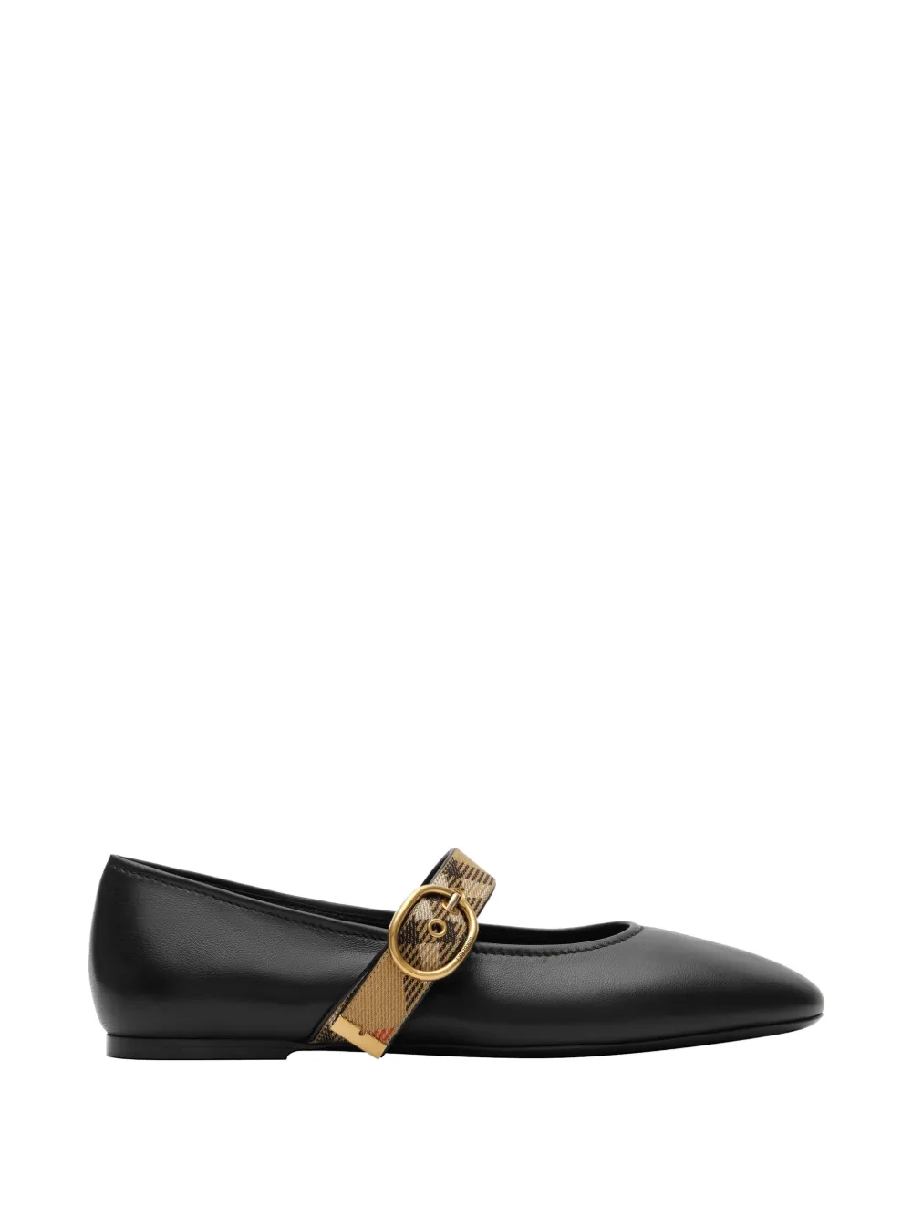 Burberry Check-strap leather Robin ballerinas - Nero