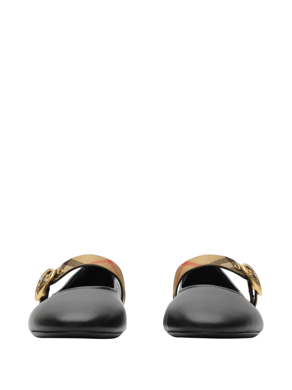 Burberry Check-strap leather Robin ballerinas Zwart