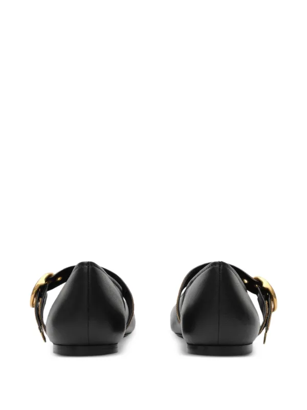 Burberry Robin チェック レザーバレエシューズ | ブラック | FARFETCH JP