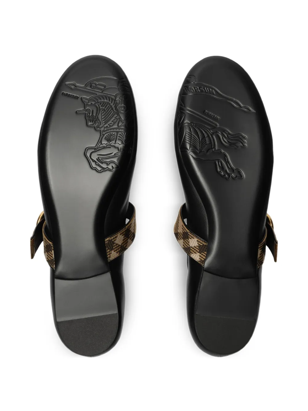 Burberry Robin チェック レザーバレエシューズ | ブラック | FARFETCH JP