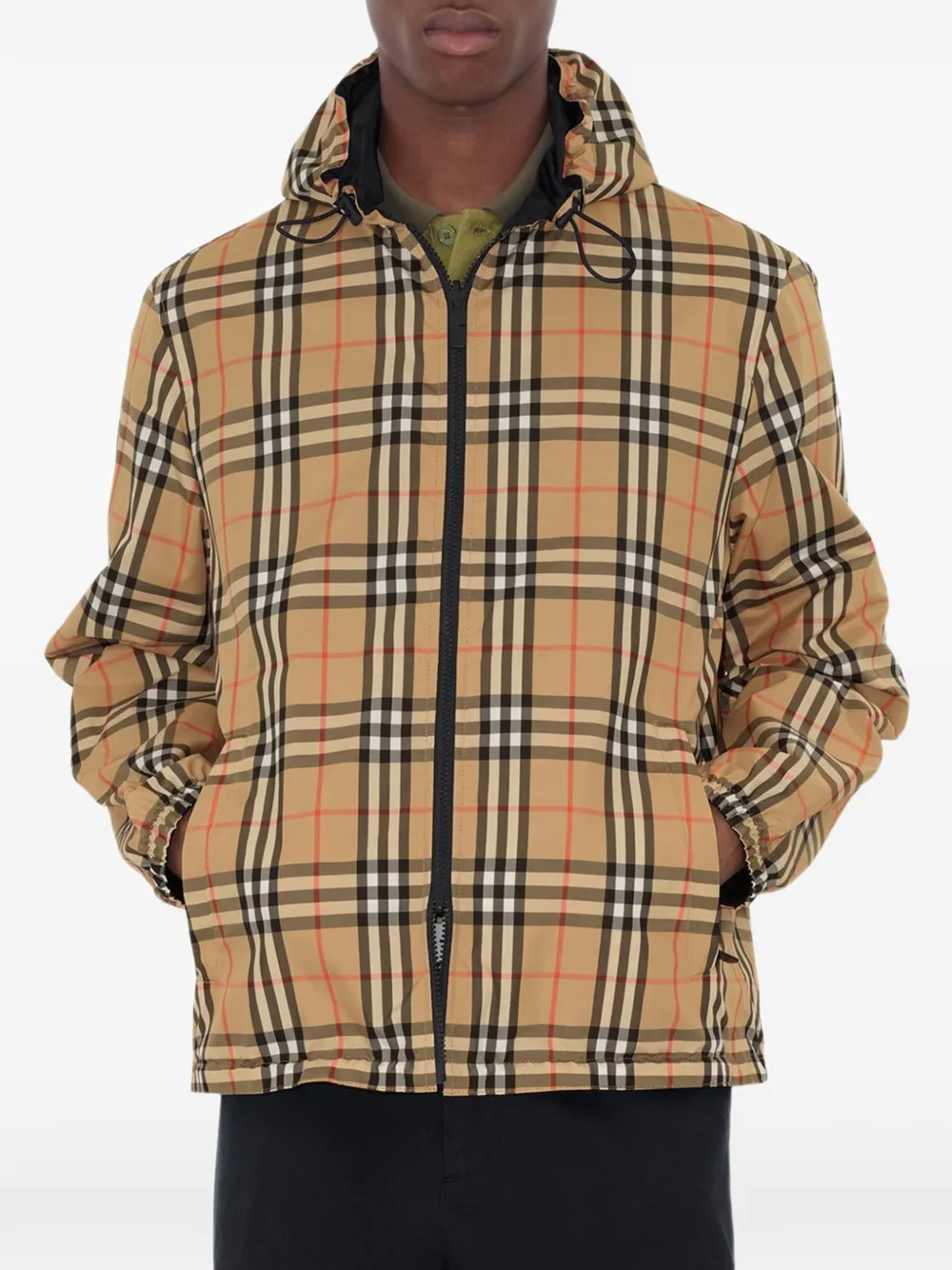Burberry reversible Check hooded jacket - Nude