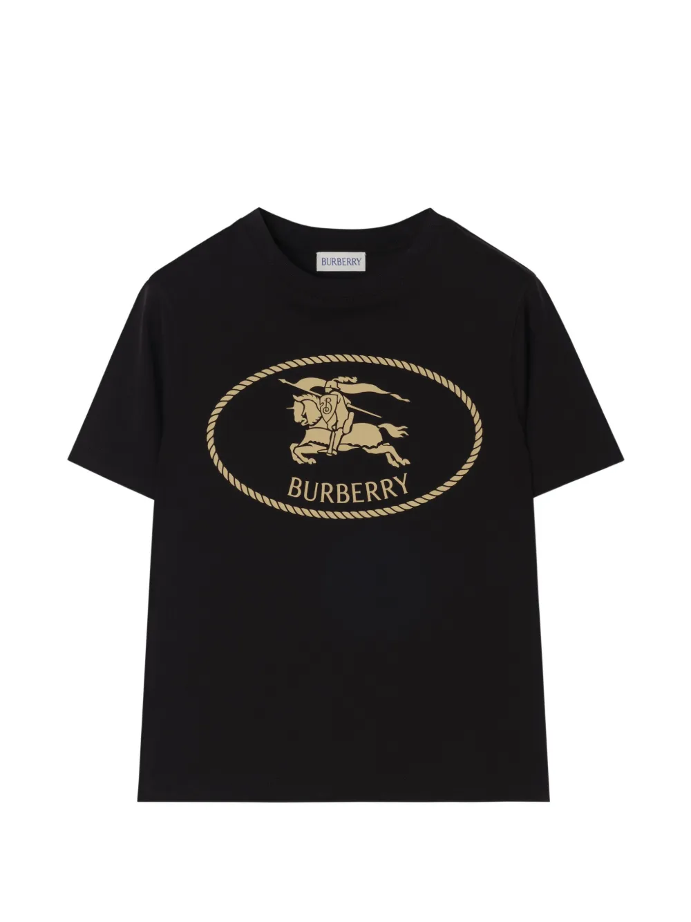 Burberry Kids Knight-stamp cotton T-shirt - Nero