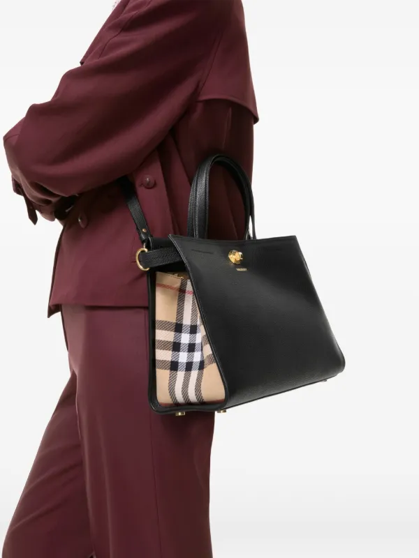 Burberry Small Cotswolds Check Tote | Black | FARFETCH
