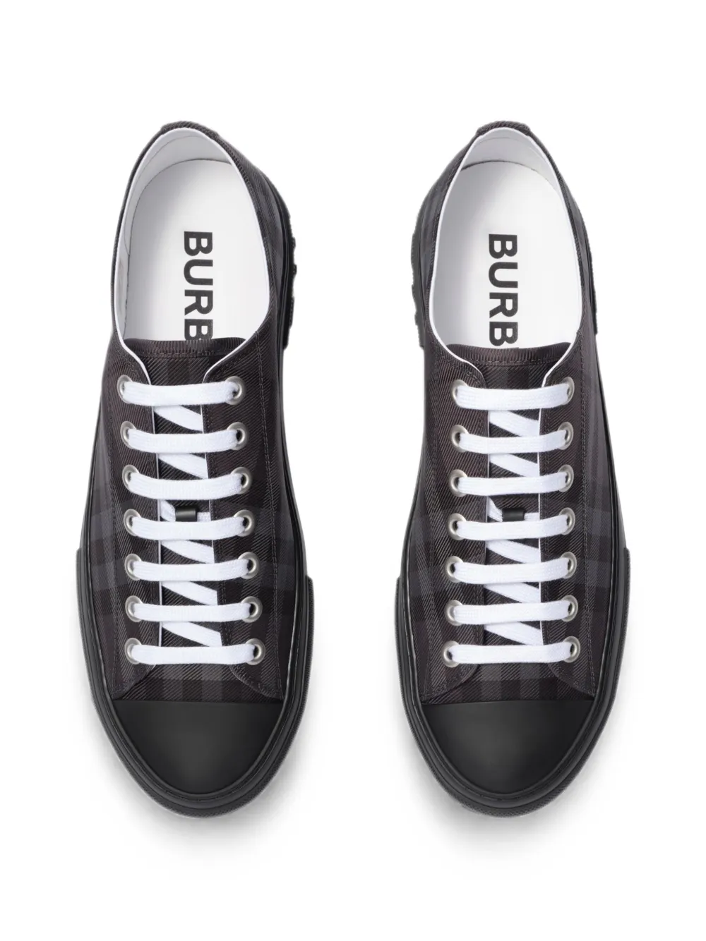 Burberry Check nylon-blend sneakers Zwart