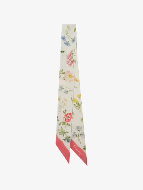 Burberry skinny blooms of britain silk scarf