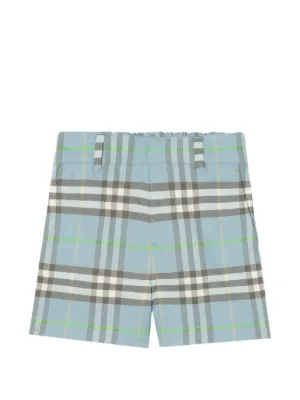 バーバリー BURBERRYキッズ　チェックパンツ Burberry Kids チェック ショートパンツ | ブルー | FARFETCH JP
