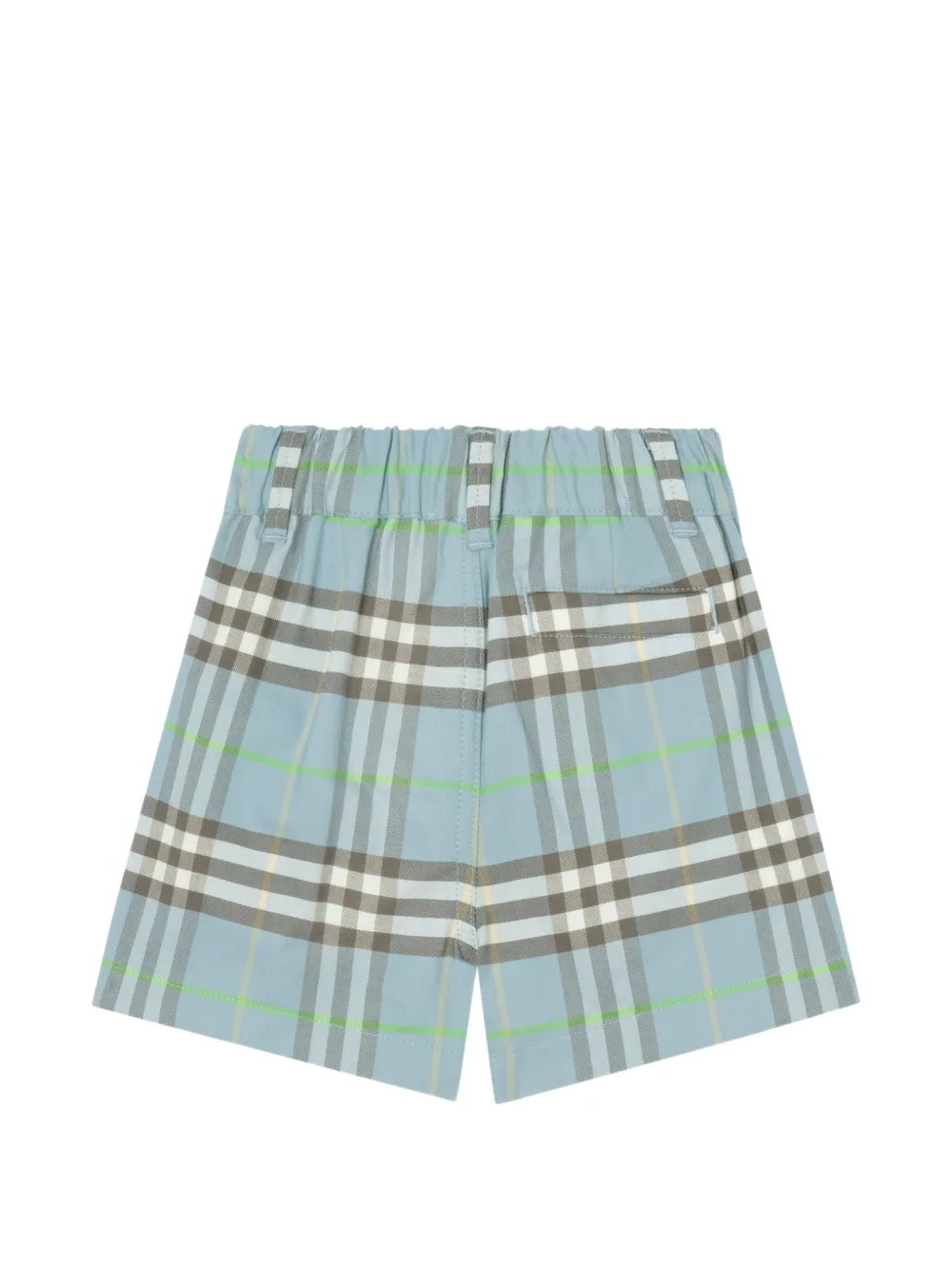 Burberry Kids Geruite katoenen shorts Blauw