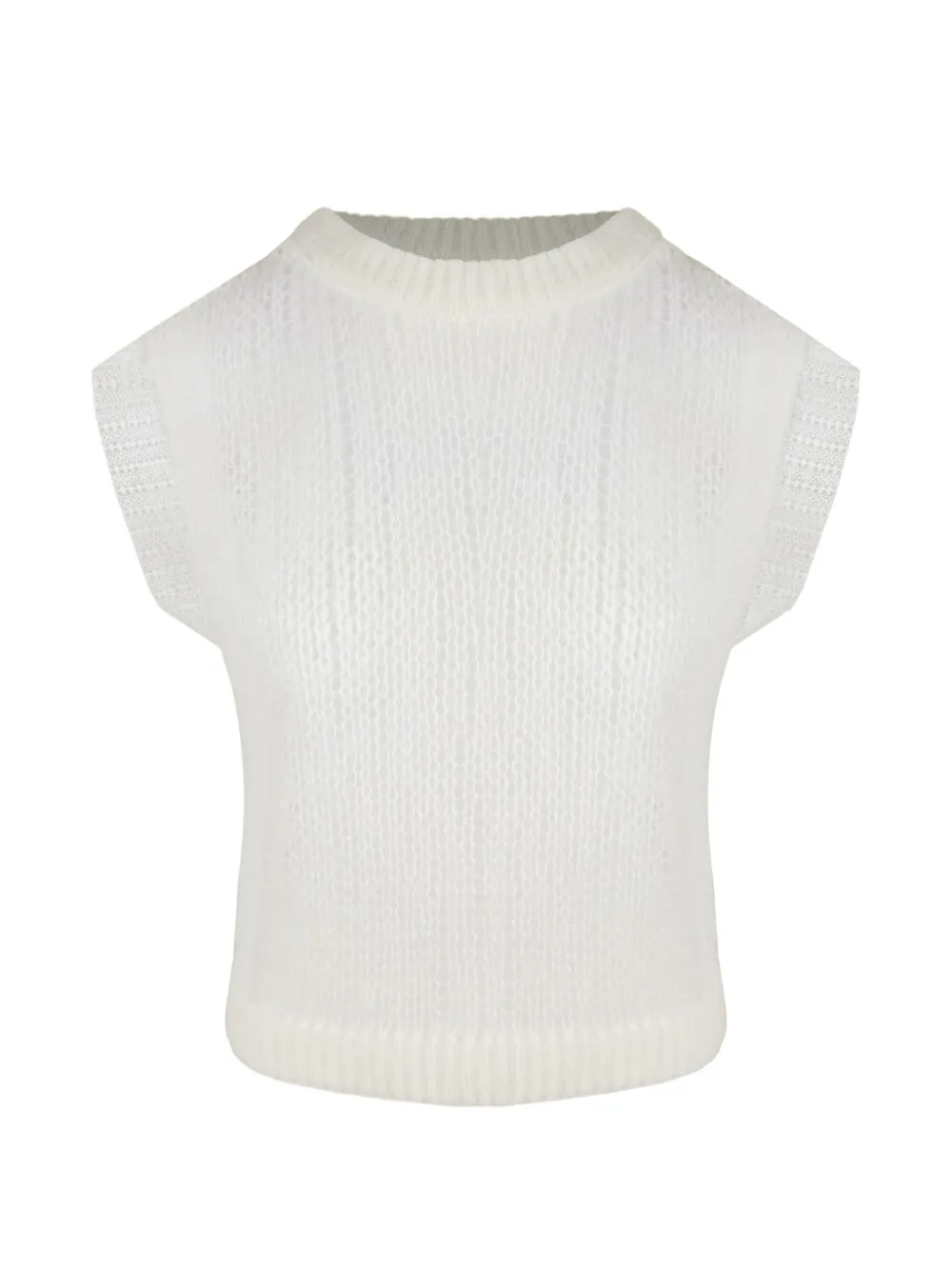 Contessa Mills Laissez open-knit sweater - Weiß